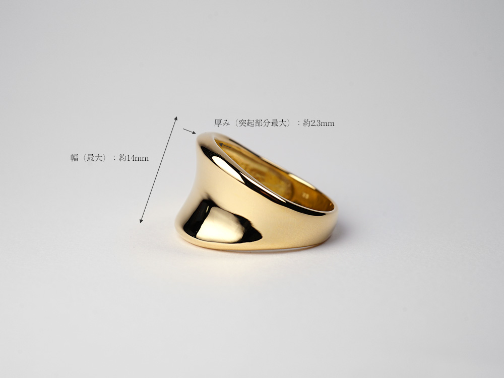 K18 アルミス リング レディース メンズ 地金 指輪 ボリューム 大き目 