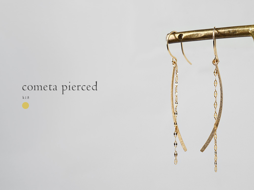 K18 コメータ ピアス レディース 18k 18金 アメリカンピアス