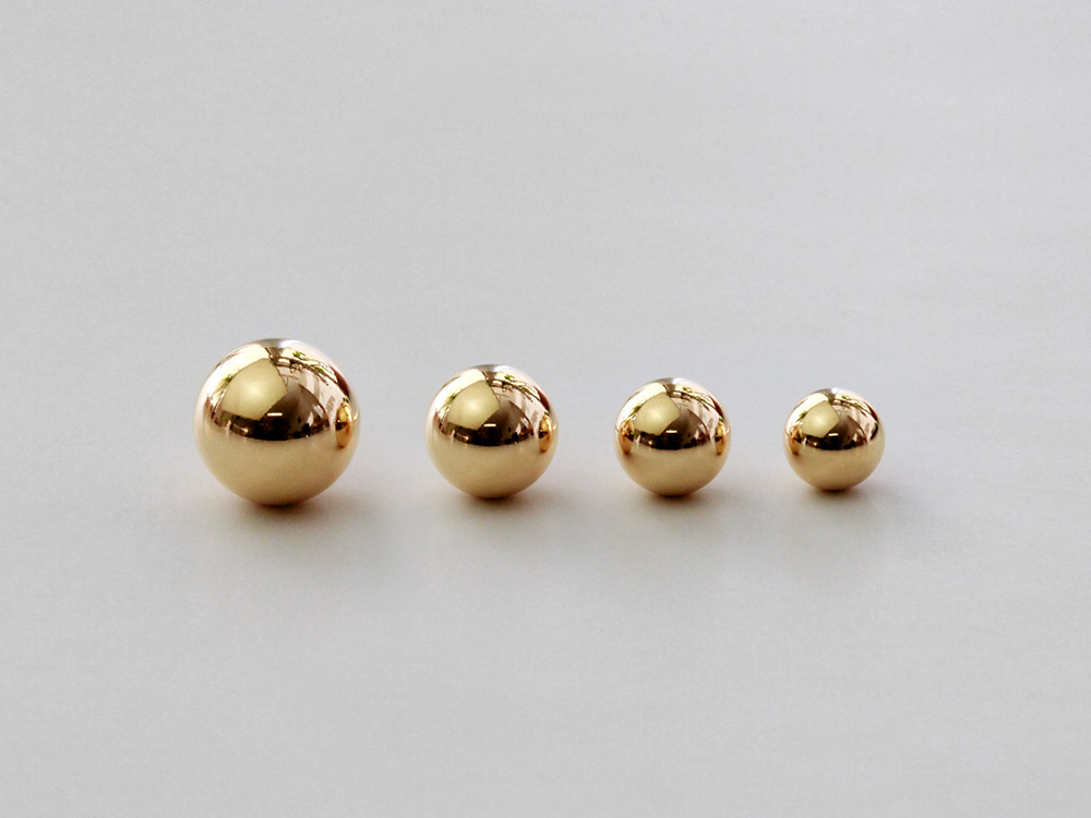 ピアス 18K ミロワール スタッド 6mm ボールピアス 安心