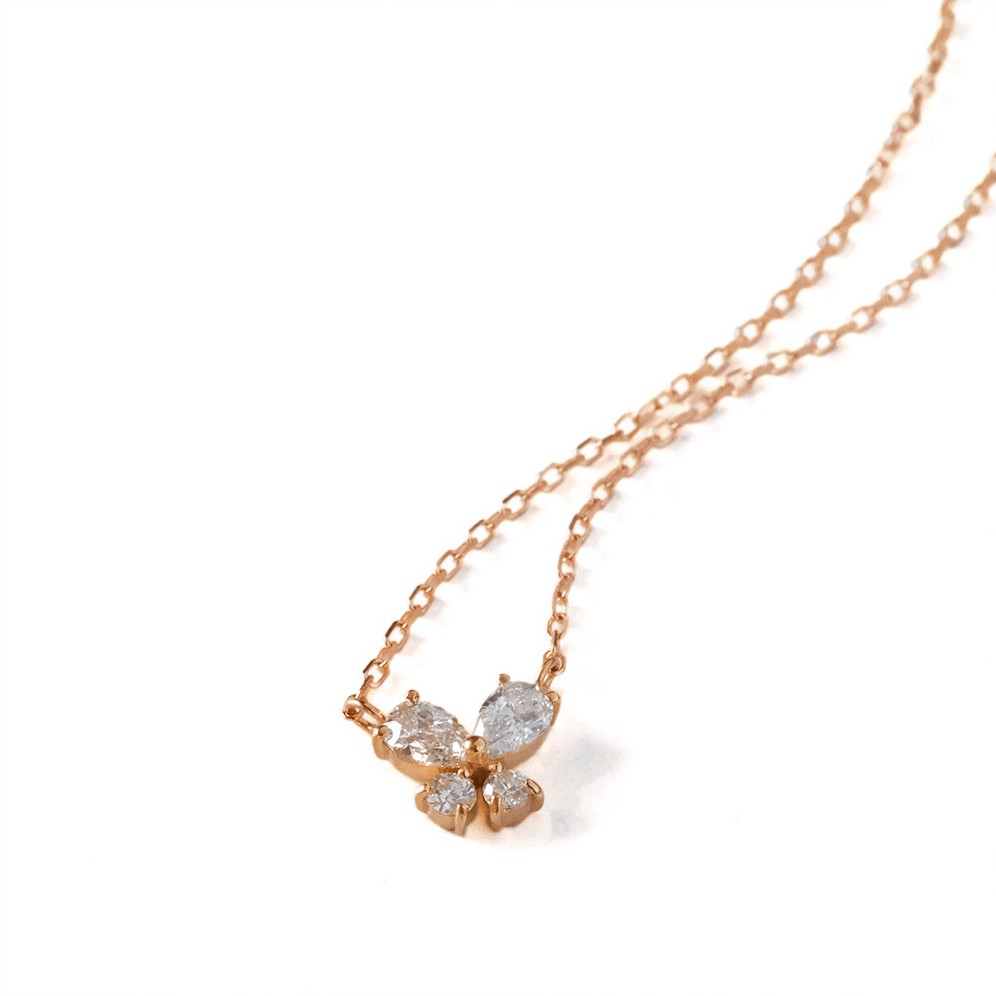 【 専用】極美品 K18 ダイヤ 蝶 バタフライ モチーフ ネックレス 楽天市場】Pt900/K18YG/PG 0.5ct 蝶モチーフ 両吊り