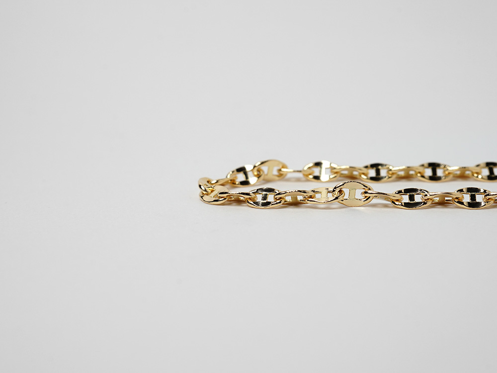 K18 アンカー ブレスレット 3.3mm チェーンブレスレット メンズ