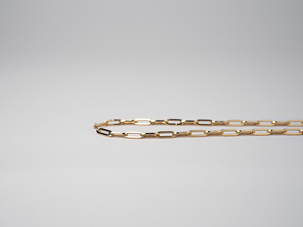 K18 ペーパークリップ ネックレスチェーン 1.7mm チェーン