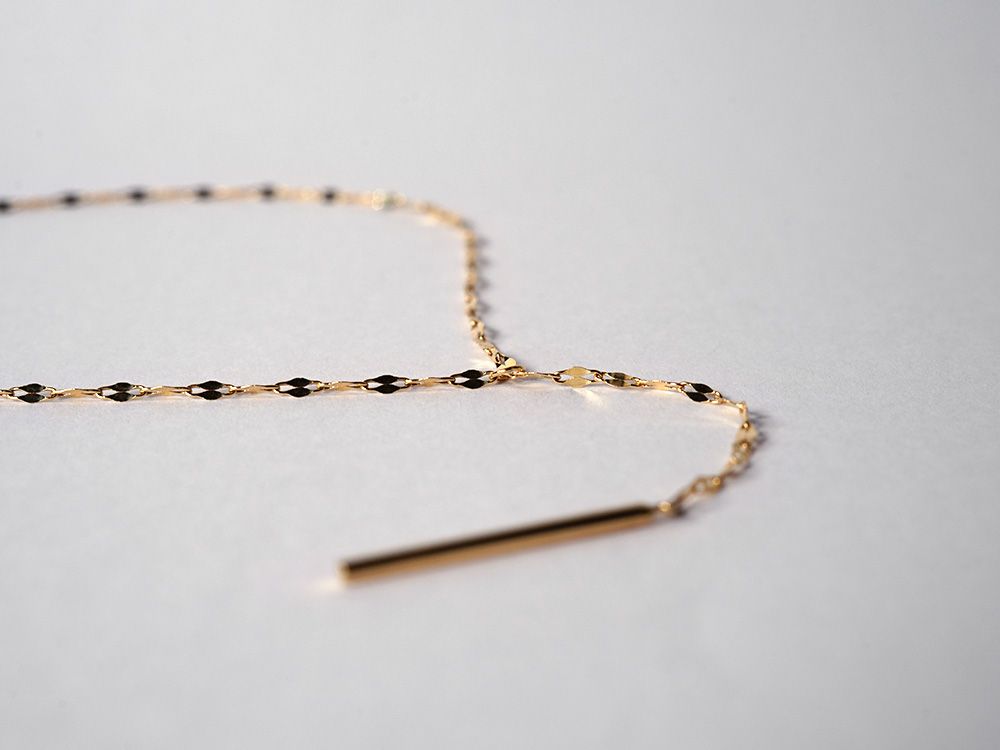 K18 エクレア ラリエット チェーンネックレス レディース Y字