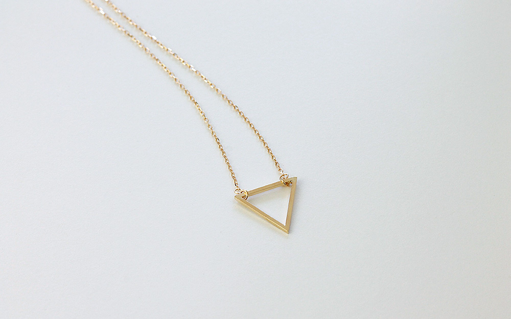 18K オープントライアングル ネックレス 地金 首飾り 18k ペンダント