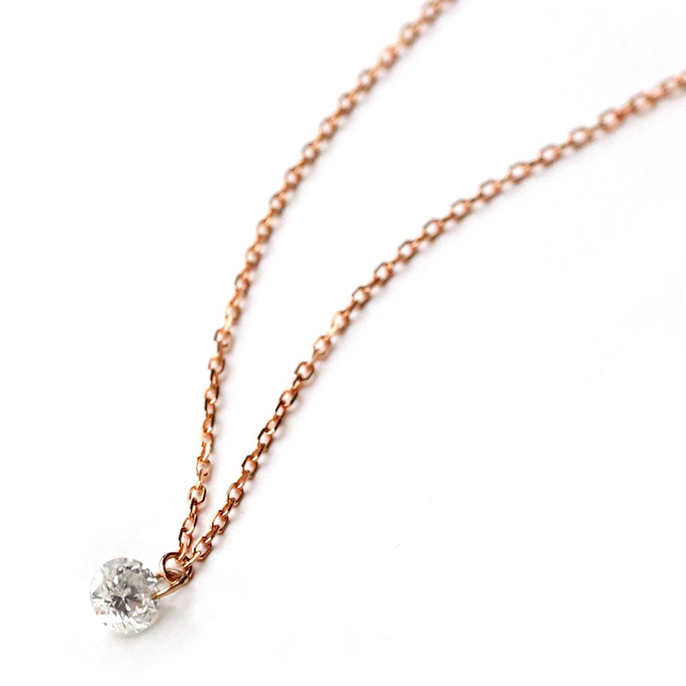 K18 ダイヤモンド ネックレス 0.2ct アンドレス 18k 18金 一粒ダイヤ