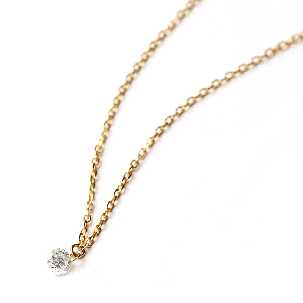 K18 ダイヤモンド ネックレス 0.1ct アンドレス レディース 18k