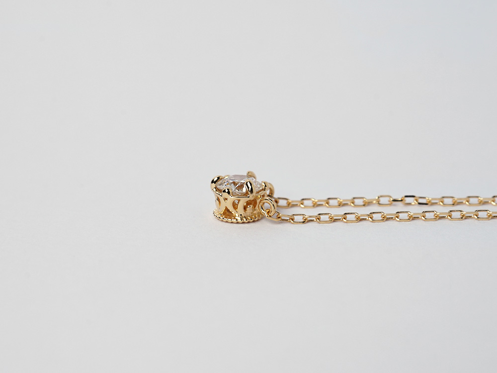 ダイヤモンド ネックレス 一粒 レディース 0.2ct ゴールド