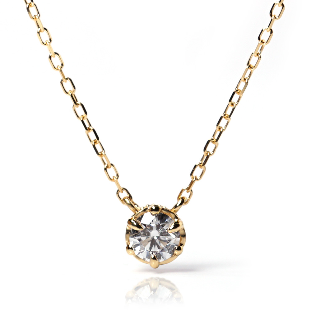 ダイヤモンド ネックレス 一粒 レディース 0.2ct ゴールド