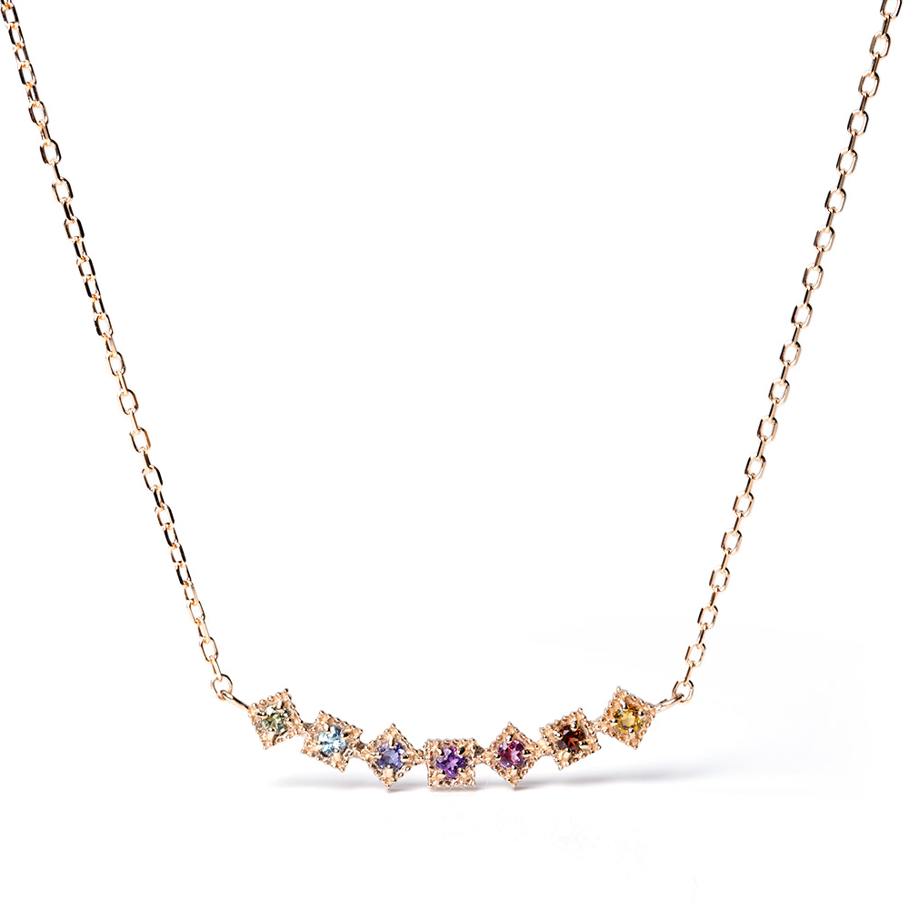 ネックレス レディース 18金 18K アミュレット ガーネット
