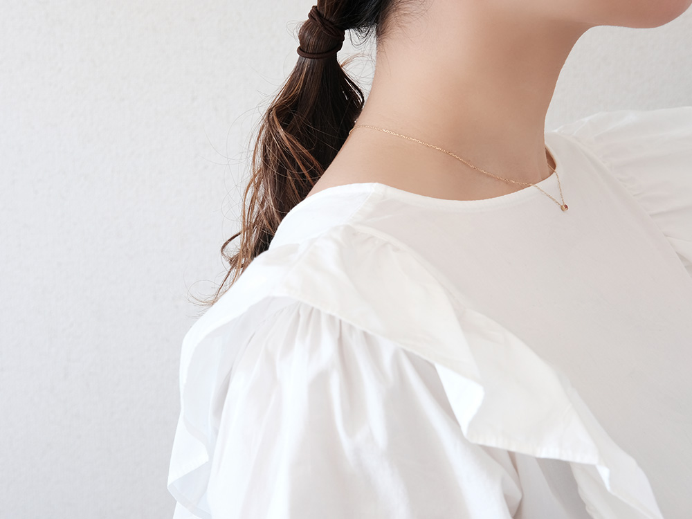 11/28午後値上げ実施】 K18 ルビー ミル打ち ネックレス レディース