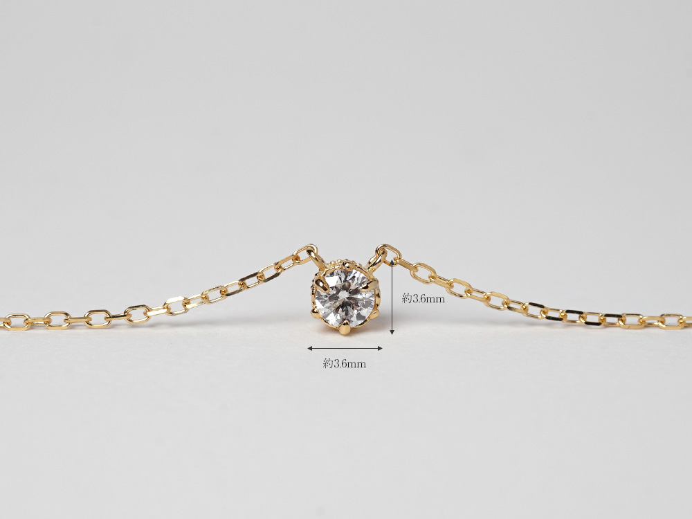 K18 ダイヤモンド ネックレス 0.1ct クラウン 女性らしさをデザイン 