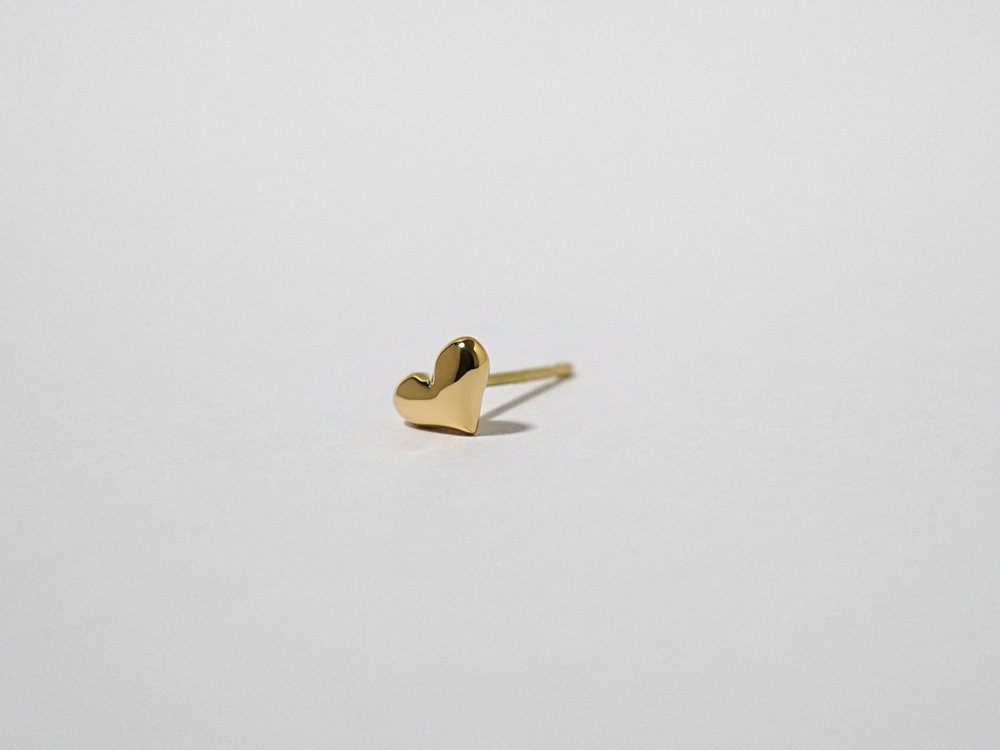 K18 プランプ ハート ピアス ハートピアス 18k 18金 ゴールド スタッド