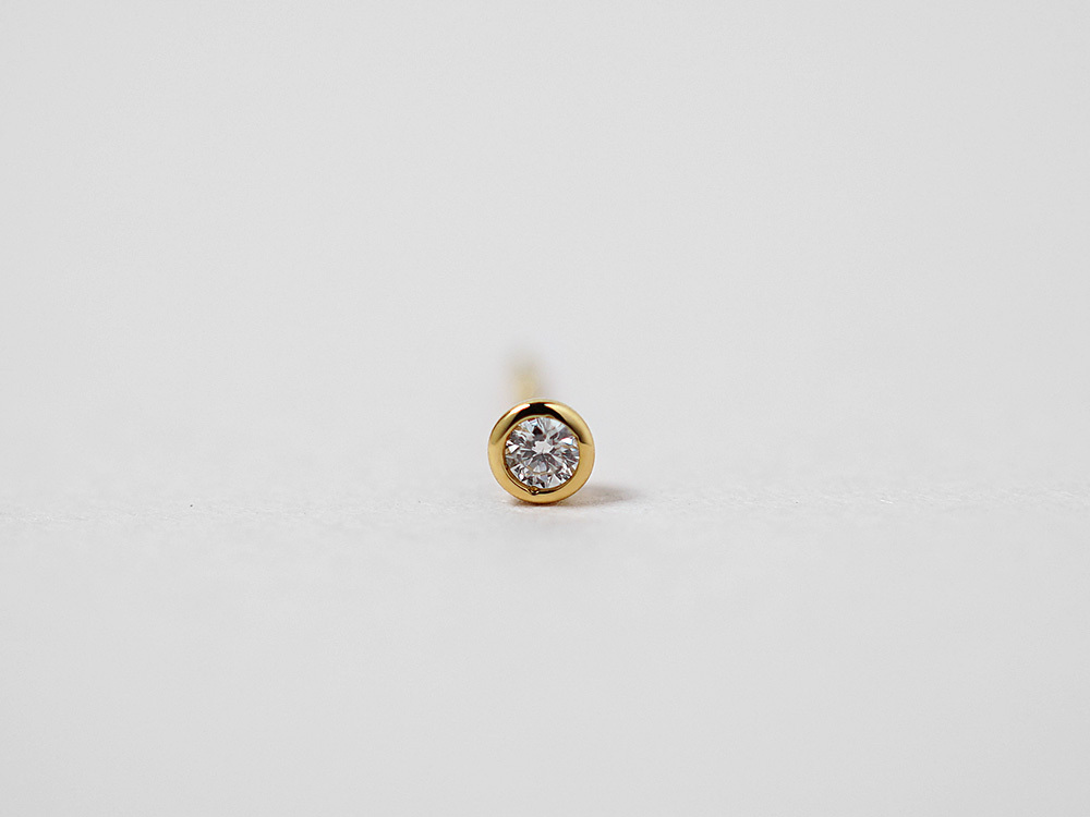 K18 ダイヤモンド スタッド ピアス 0.04ct(H/SIクラス) シンプルで飽き