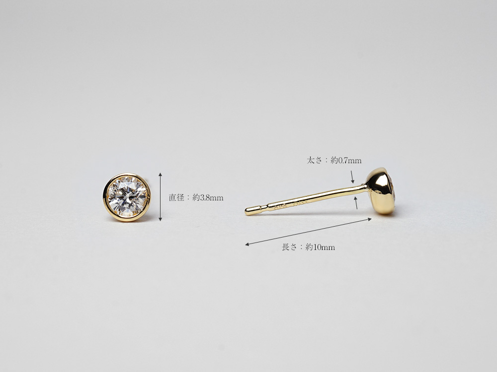 ダイヤモンド0.924ct K18 一粒スタッドピアス ソーティング2枚付⭐︎ K18 ダイヤモンド スタッド ピアス 0.2ct H/SIクラス ダイヤ 18k 18金