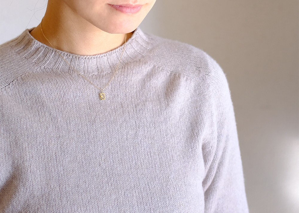 チャーム レディース K18 イニシャルトップ ナンバー ネックレス 18K