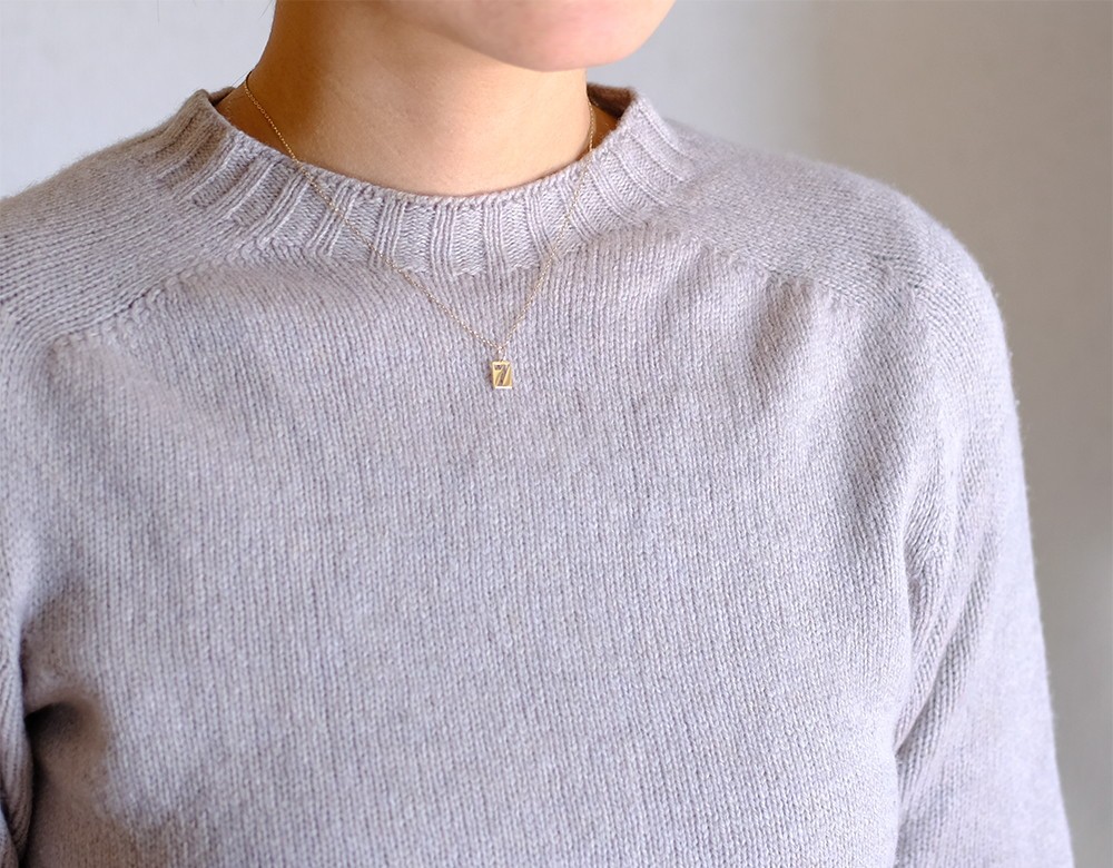 チャーム レディース K18 イニシャルトップ ナンバー ネックレス 18K