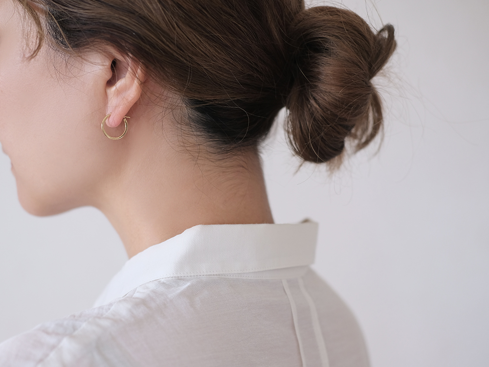 K18 イタニタス フープピアス 15mm レディース 女性用 18k 18金 ピンク