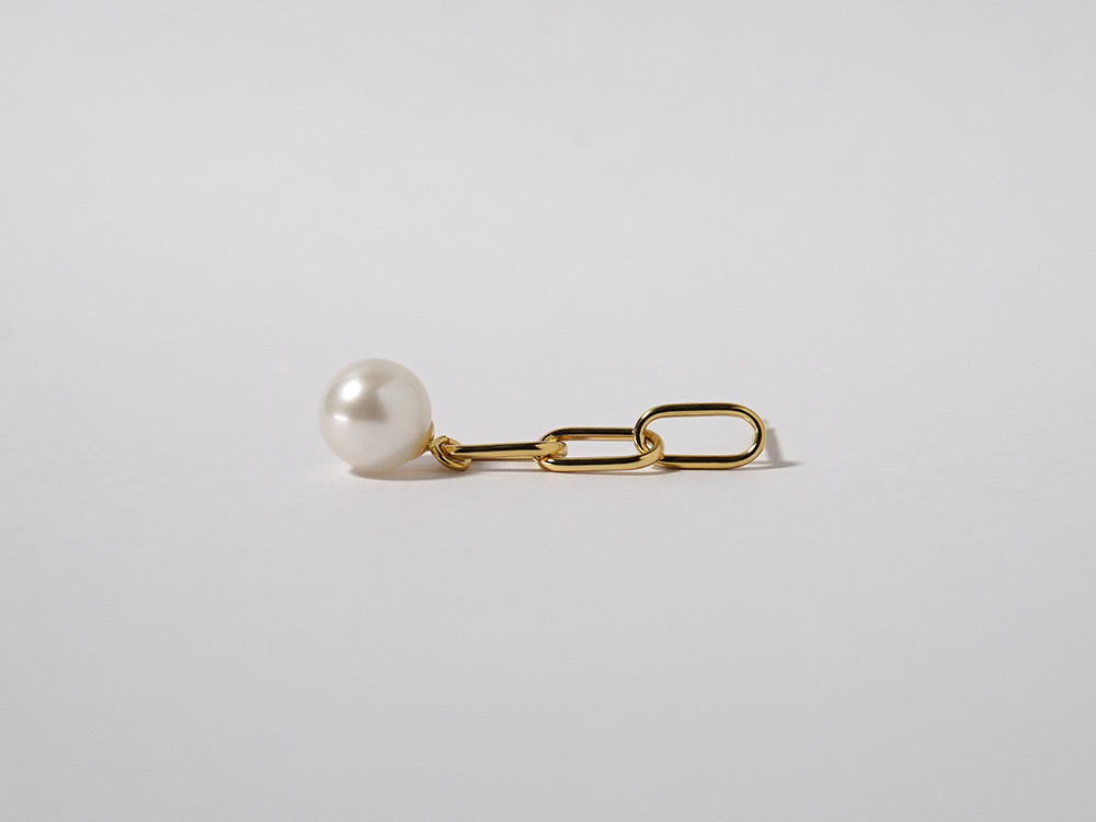 K18 パール鎖ピアス レディース 18k 18金 アメリカンピアス 真珠