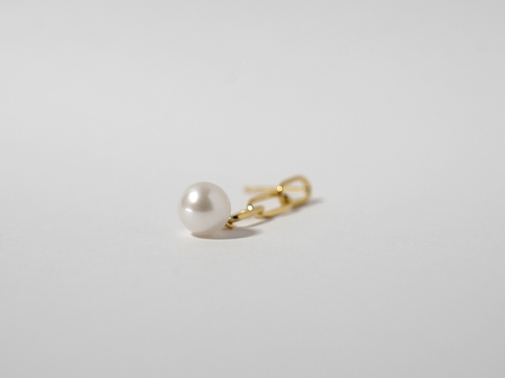 K18 パール鎖ピアス レディース 18k 18金 アメリカンピアス 真珠