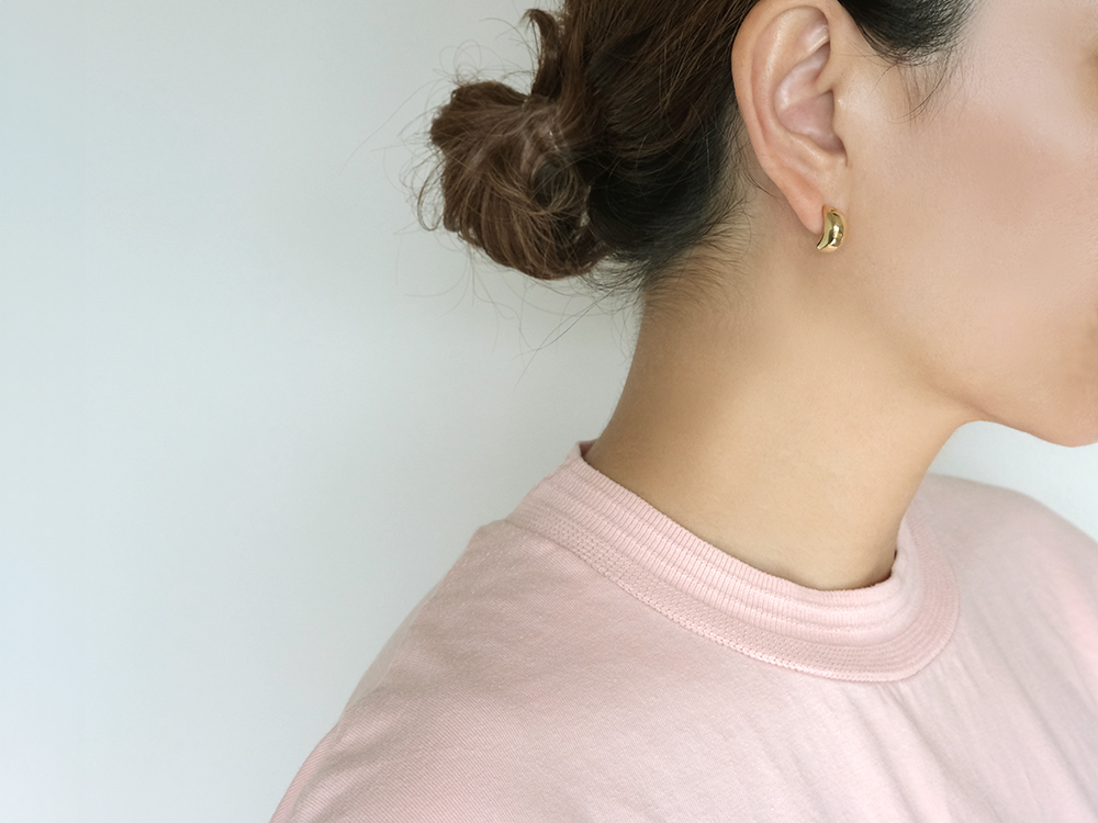 K18 ルナエ ピアス レディース 女性用 ゴールド 地金 18K 18金 月