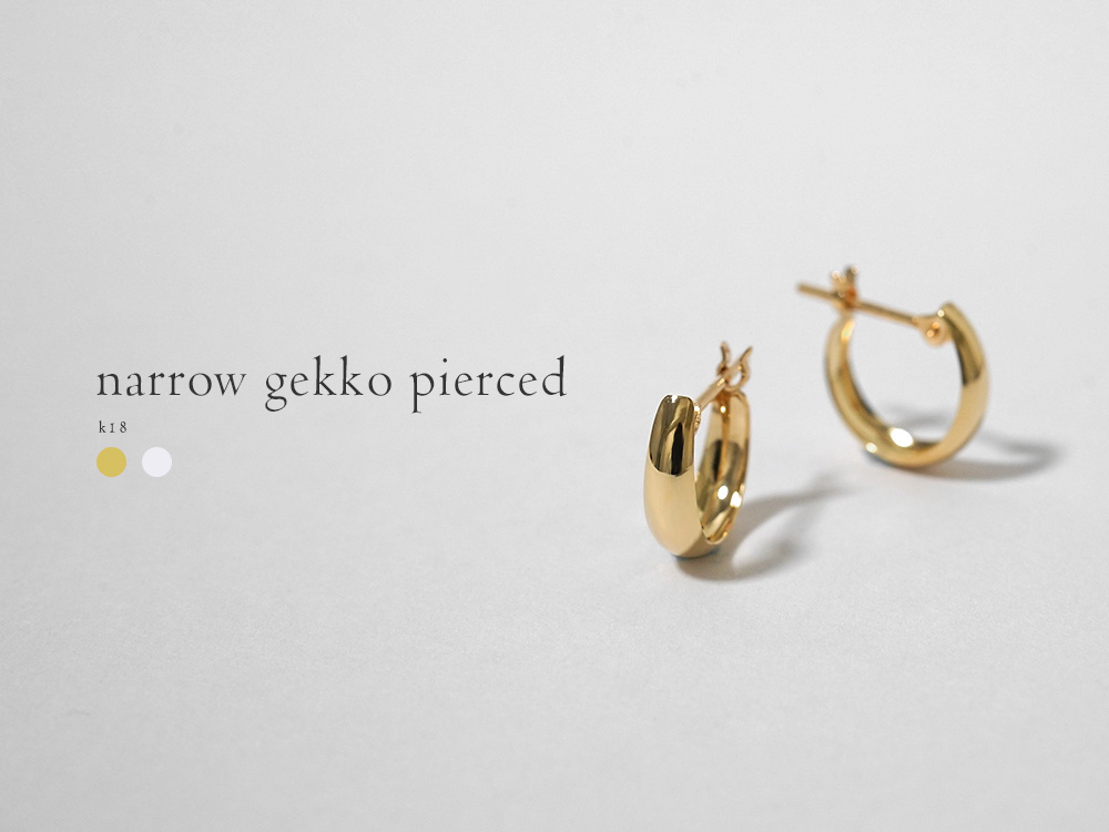 K18 ナロー ゲッコー ピアス gekko レディース フープピアス 地