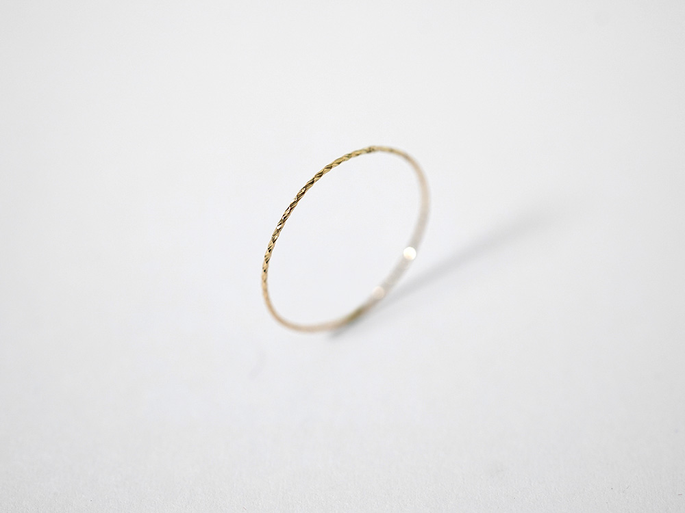 K18 フィルム リング レディース 女性用 18K 18金 華奢 細め 極細 指輪