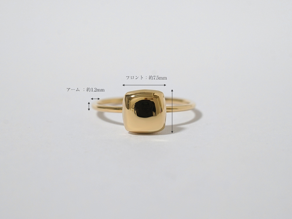 K18 クッションリング レディース 18K 18金 Pt ゴールド プラチナ 四角