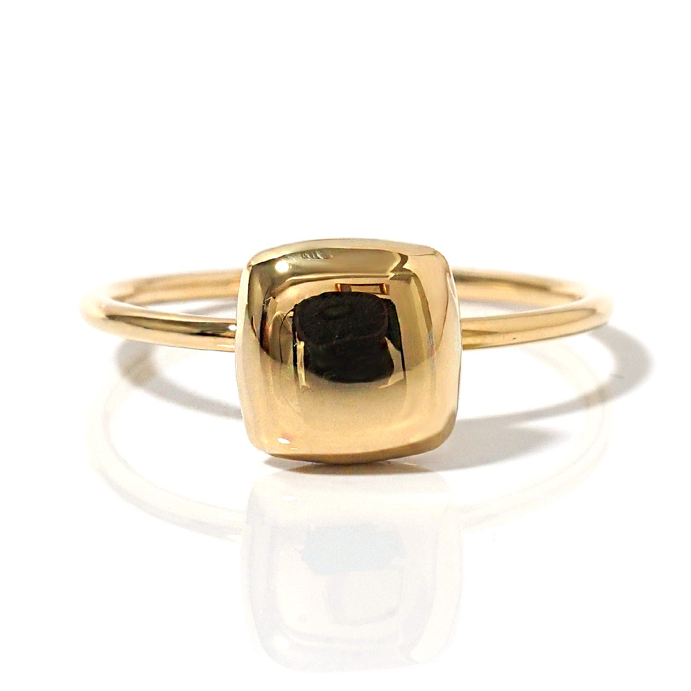 K18 クッションリング レディース 18K 18金 Pt ゴールド プラチナ 四角