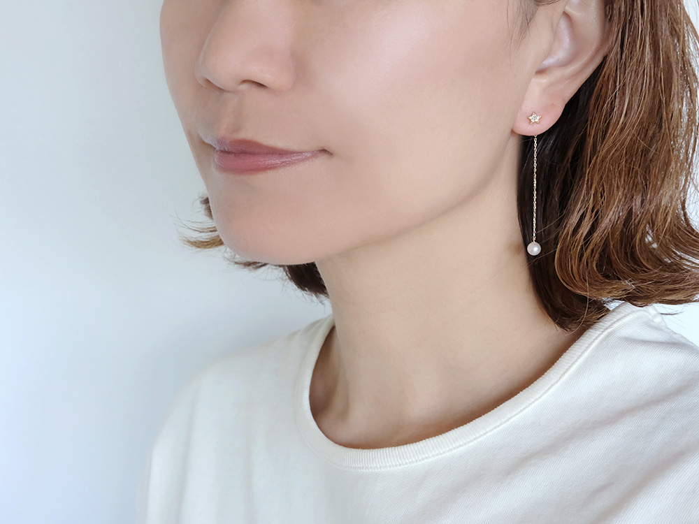 K18 パール チェーン キャッチ レディース ピアスキャッチ 18K 18金