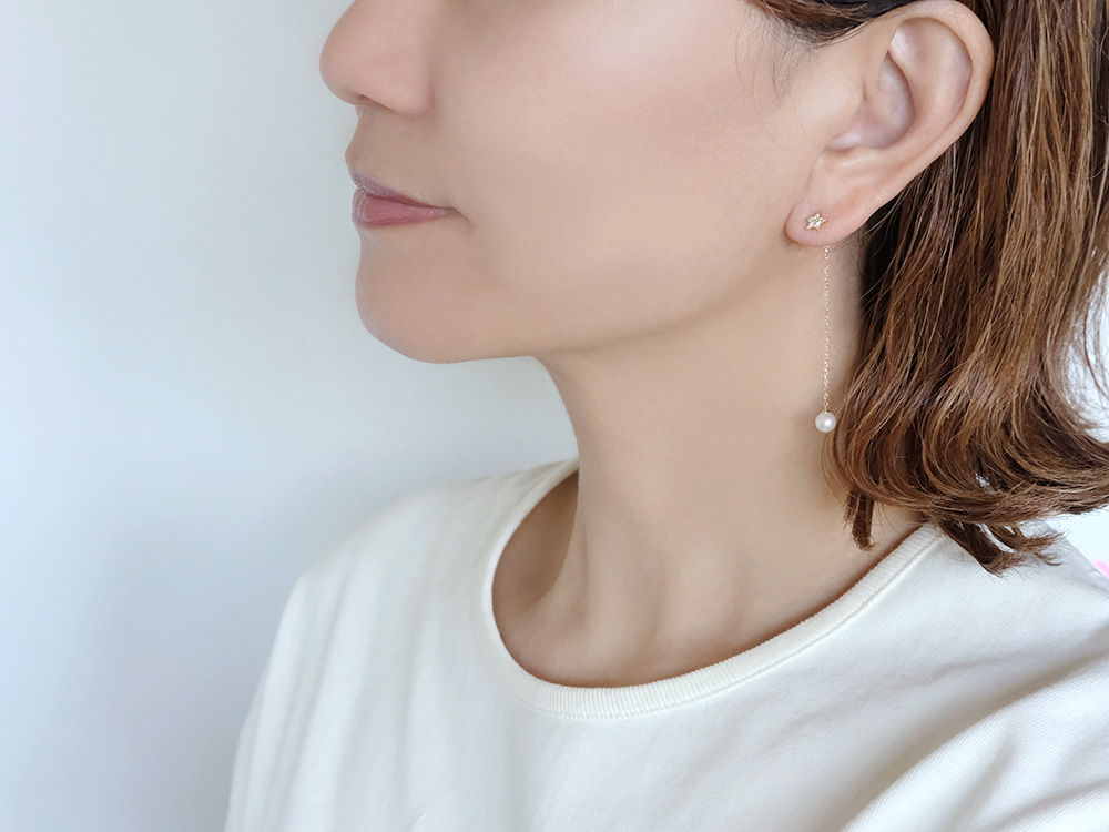 K18 パール チェーン キャッチ レディース ピアスキャッチ 18K 18金