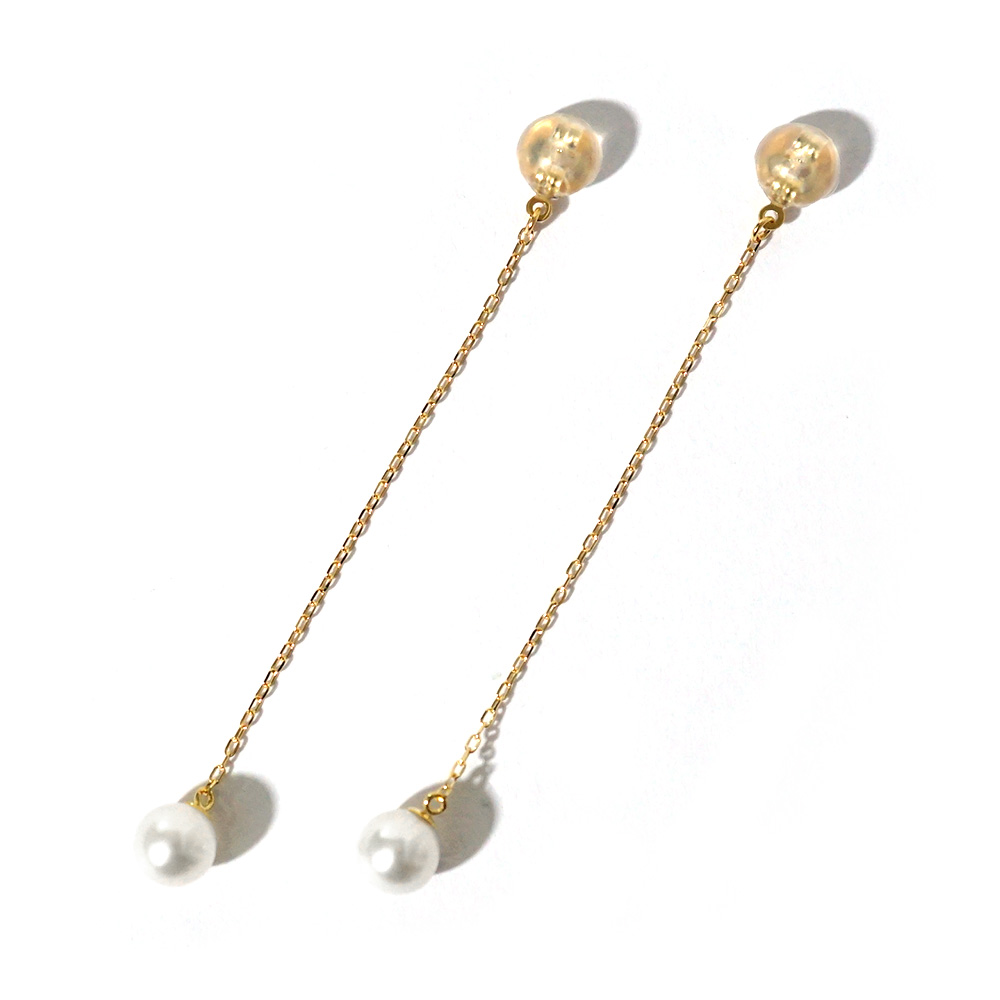 ピアス　キャッチ　k18　 ネックレス K18 パール チェーン キャッチ レディース ピアスキャッチ 18K 18金