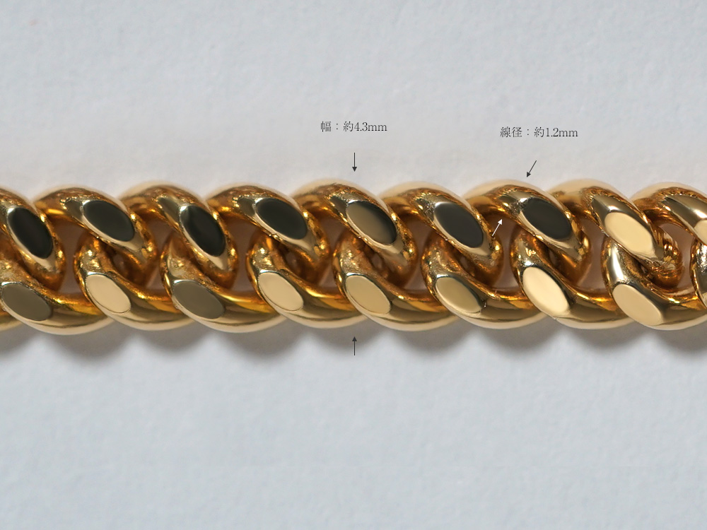 K18 喜平チェーン リング 4.3mm 太め レディース メンズ 女性用 男性用