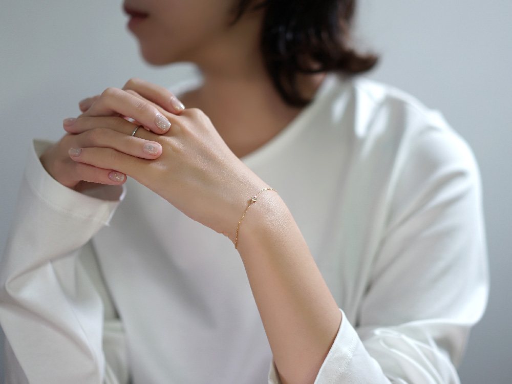 K18 ダイヤモンド ブレスレット 0.1ct The pavilion シンプル ブレス