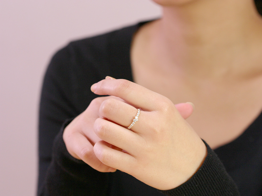 K18 ハートモチーフ ダイヤモンド リング 0.5ct ダイヤ 指輪 18k 18金