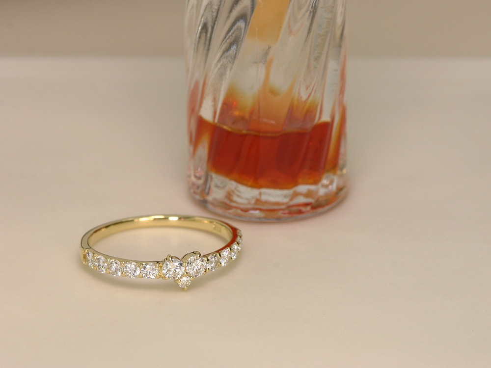 18金 K18 ダイヤモンド0.27ct リング ハート K18 ハートモチーフ ダイヤモンド リング 0.5ct ダイヤ 指輪 18k 18金