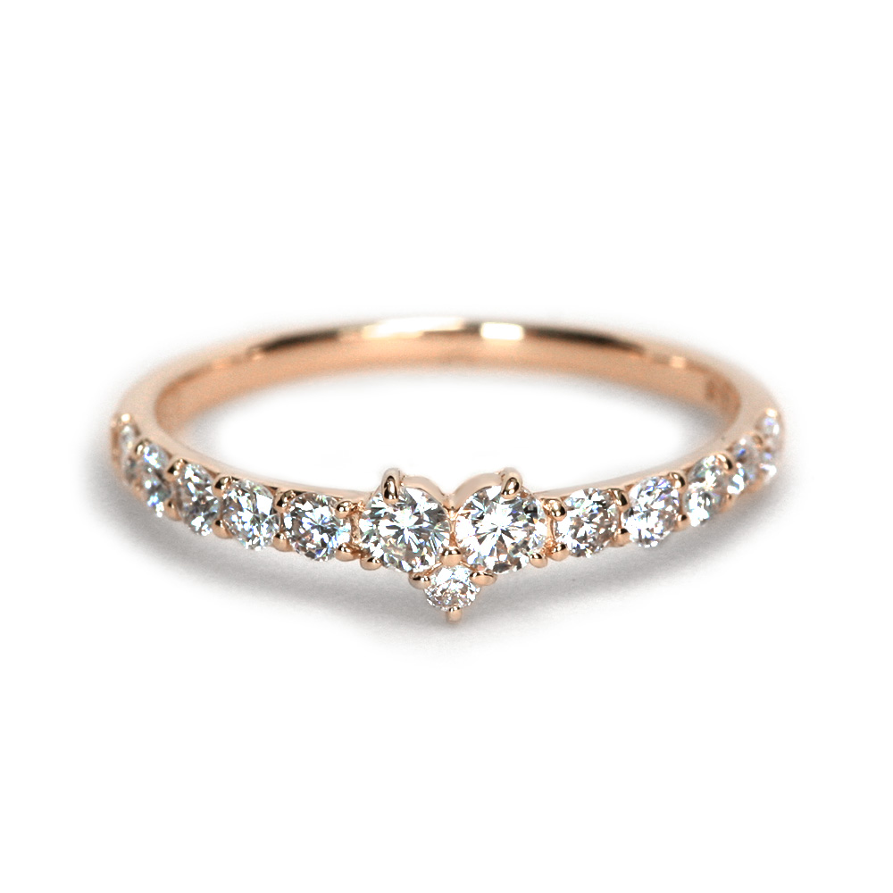 K18 ハートモチーフ ダイヤモンド リング 0.5ct ダイヤ 指輪 18k 18金