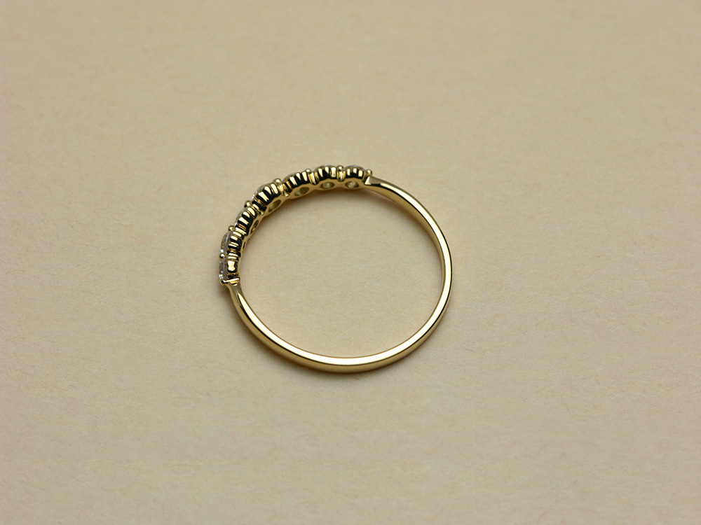 K18 セブン ダイヤモンド リング 0.3ct ダイヤ エタニティ