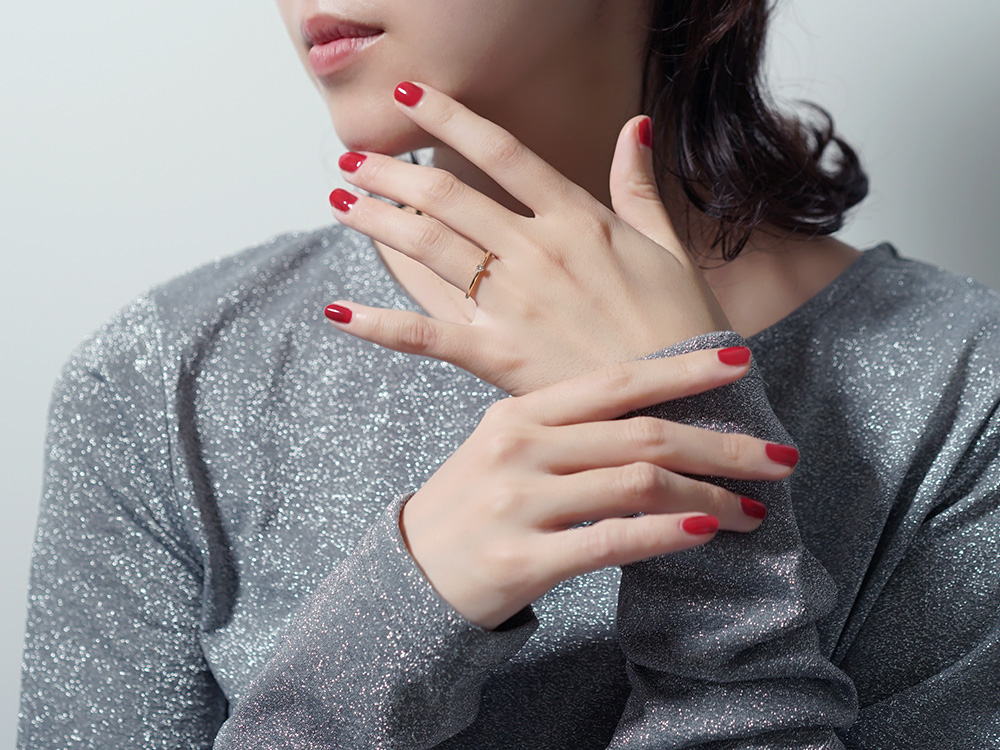 K18 ダイヤモンド プレーン リングが一番使いやすい、ササっと着け