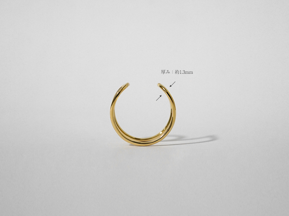 K18 リバティリング K18 CC リング レディース 地金 指輪 2way 2連 リバーシブル