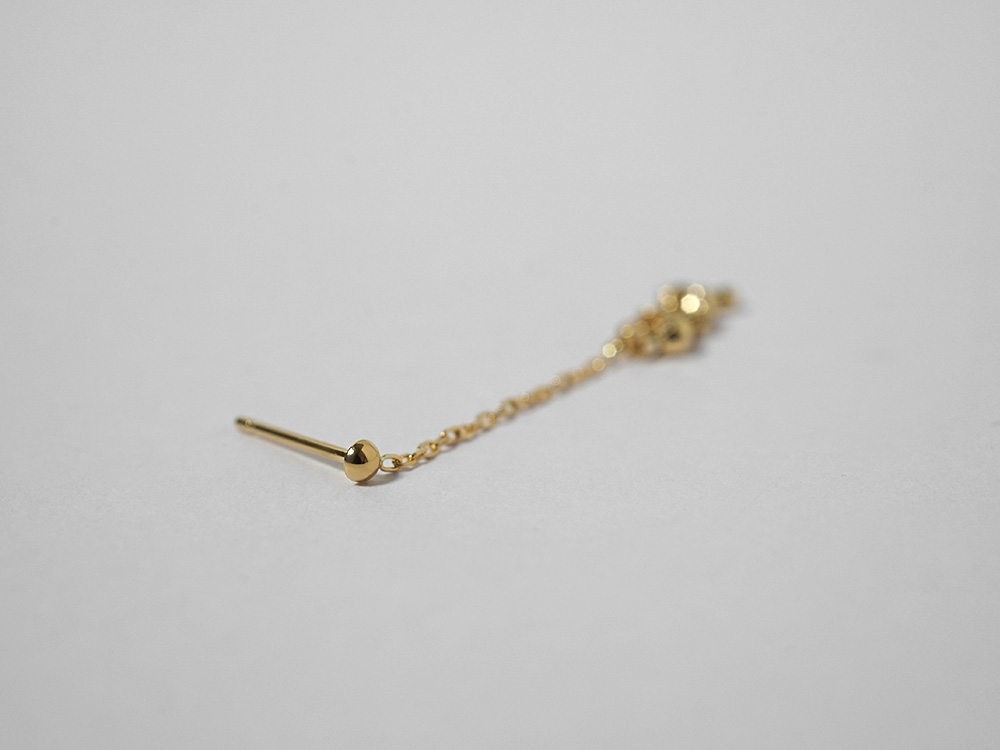 K18 ミラーボール チェーンピアス レディース 女性用 ゴールド 18K 18 