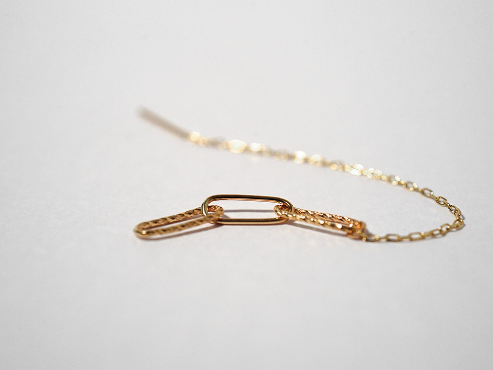 K18 ネブラ チェーン ピアス レディース アメリカンピアス 18K 18金