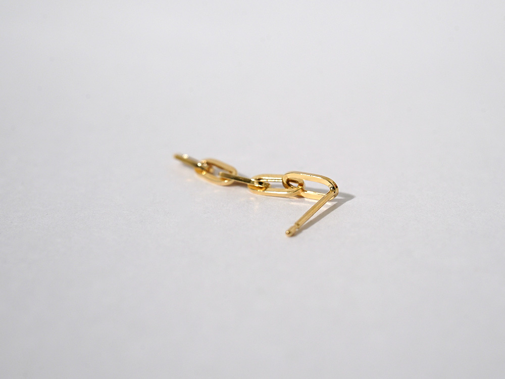 su　k18ピアス　ベネチアンチェーンアメリカンピアス　0.7㎜幅 K18 アメリカンピアス ピンチェーン ベネチアン[073]0.6mm5cm