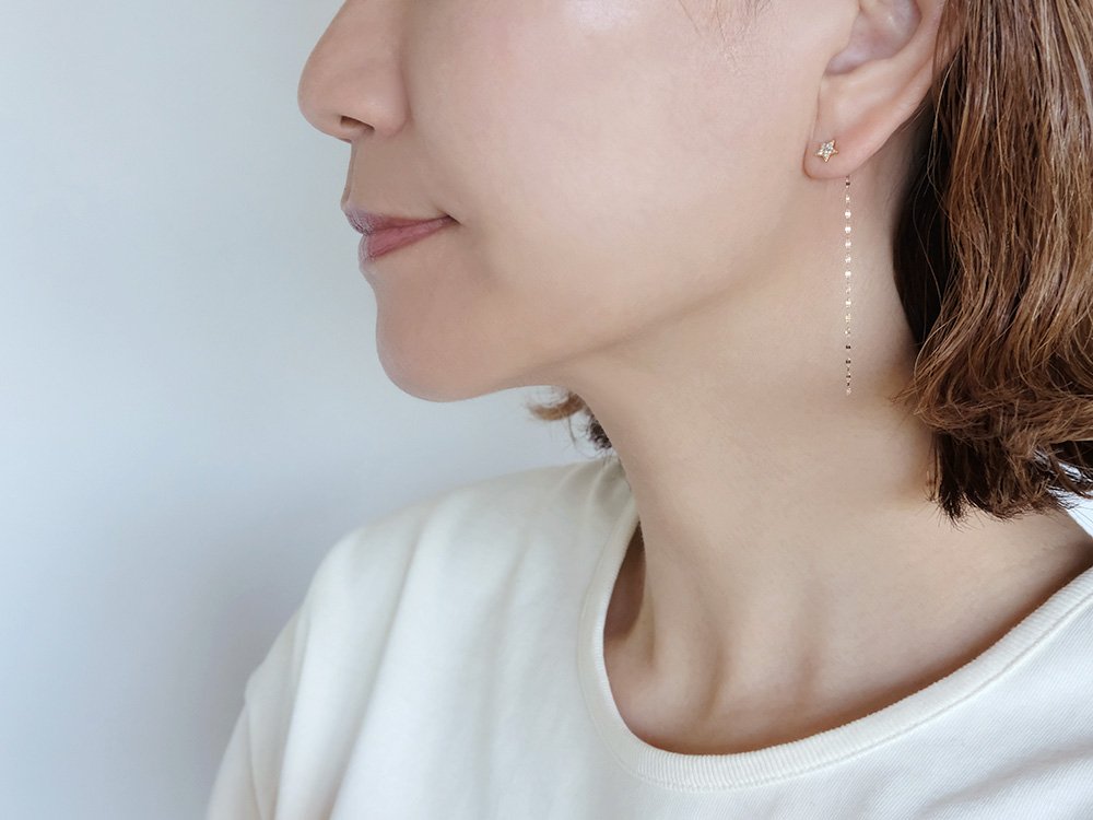 K18 エクレア チェーン キャッチ レディース ピアスキャッチ バック