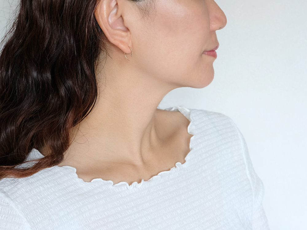 K18 ミラーボール フックピアス レディース 18K 18金 ゴールドピアス