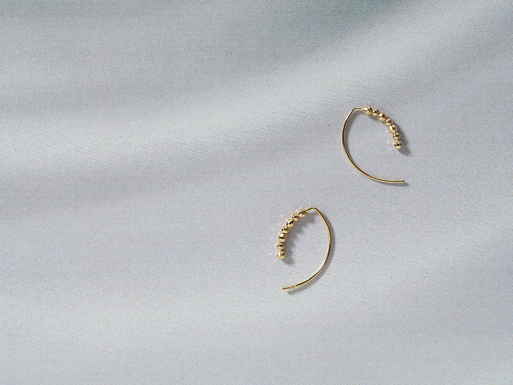 K18 ミラーボール フックピアス レディース 18K 18金 ゴールドピアス