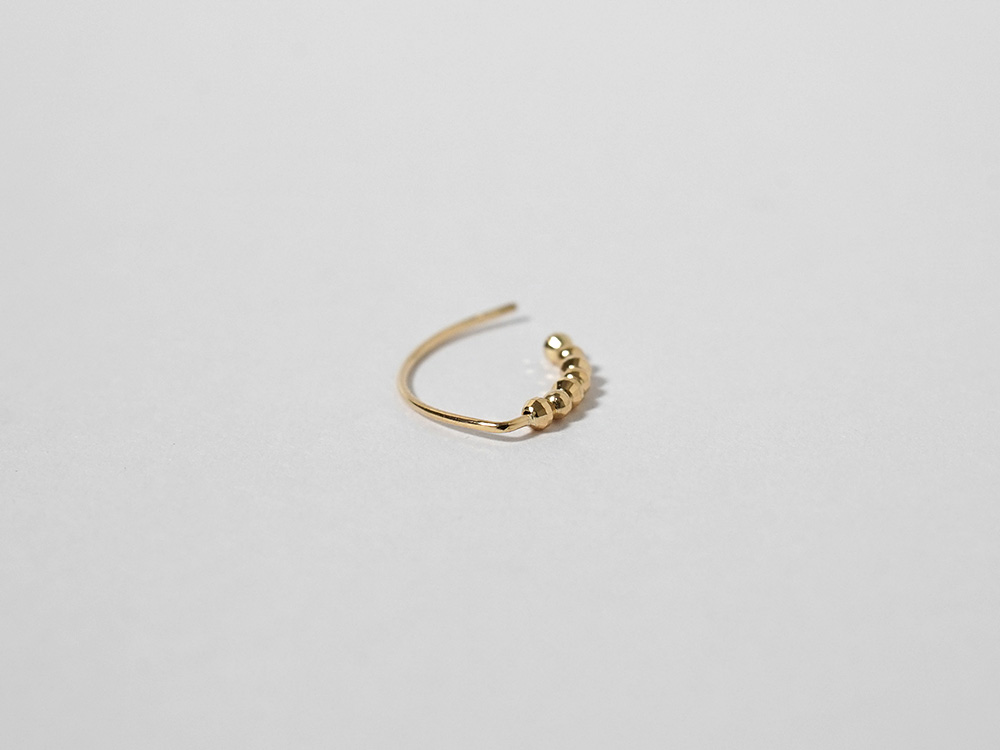 K18 ミラーボール フックピアス レディース 18K 18金 ゴールドピアス