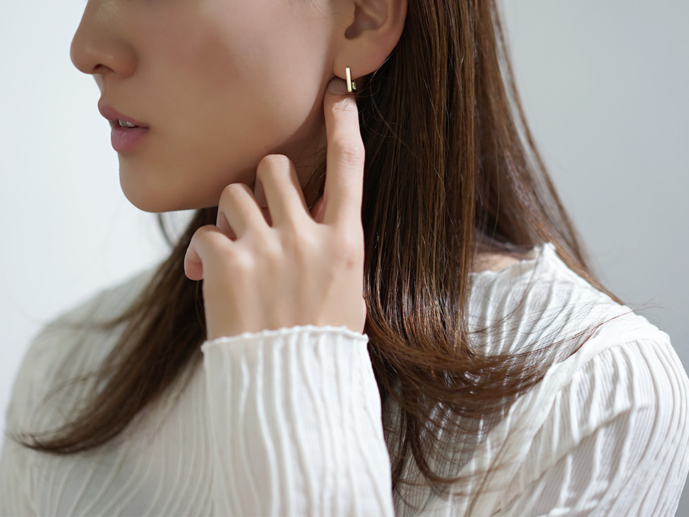 K18 18金 18k フックピアス クロス　ペア⑤♡ 18kピアス 18金フックピアス フックピアス 18k 地金 ピアス