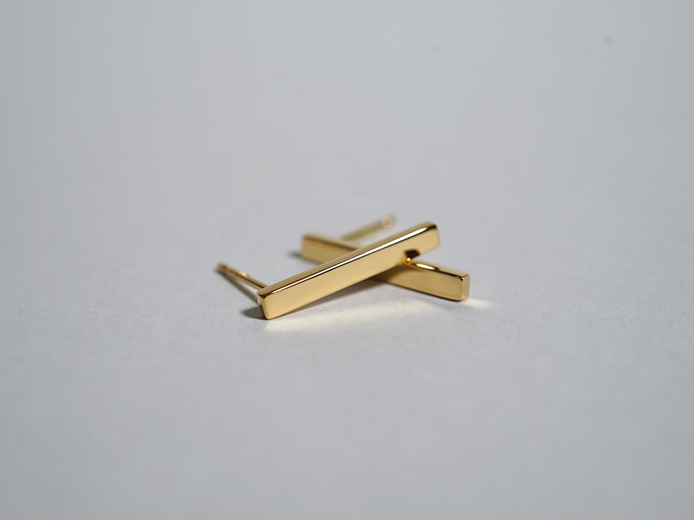 ピアス 18K バーピアス レディース 18金ピアス シンプル 棒