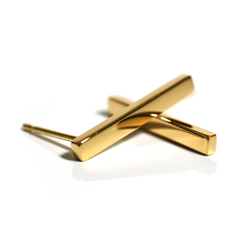 ピアス 18K バーピアス レディース 18金ピアス シンプル 棒