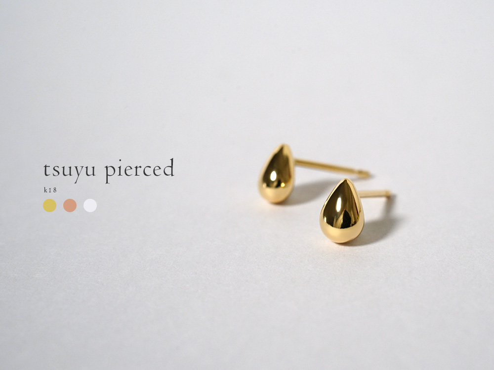 K18 露ピアス 18k 18金 レディース ジュエリー 雫 ティア